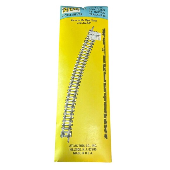 HO #833 Atlas Nickel Silver 18" Radius Curve 6-Pack Black Code 100 6 Sections - Picture 1 of 5